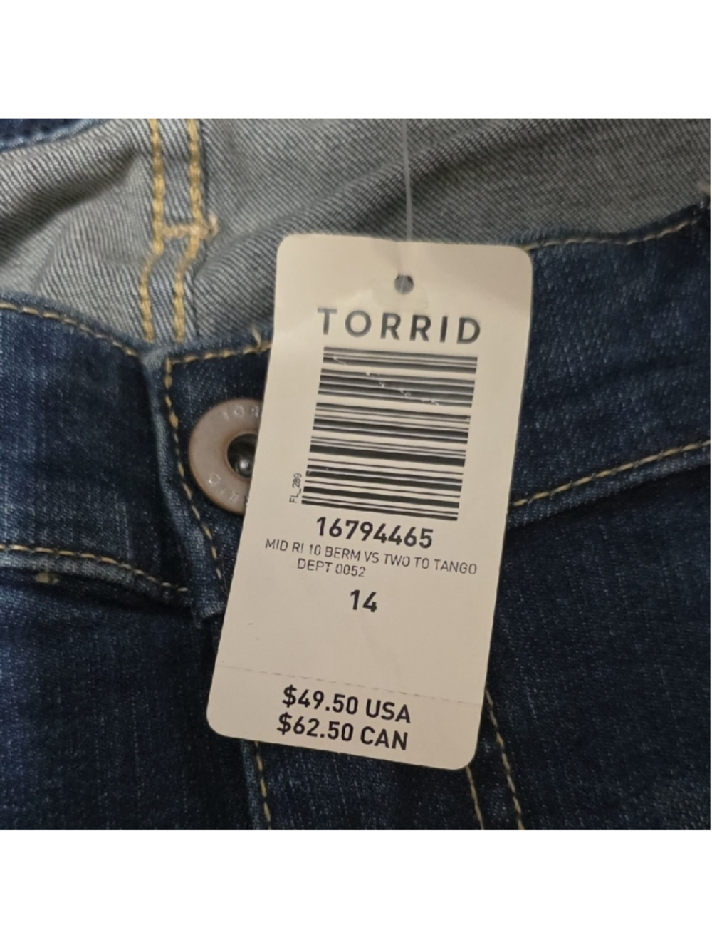 NWT torrid dark blue cuffed denim shorts Size 14 - Picture 3 of 5